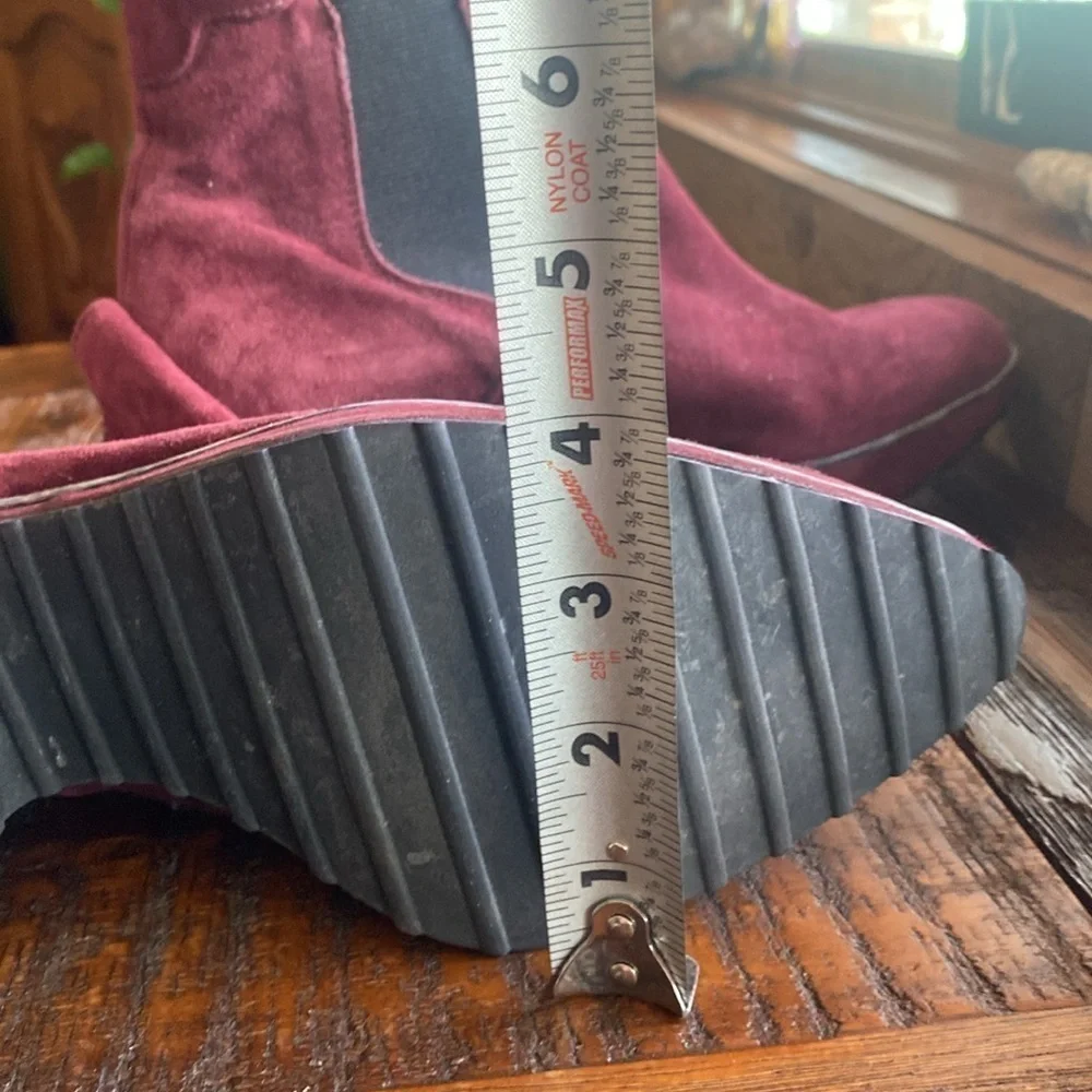 Stephane Kelian Paris burgundy wine suede booties - Picture 12 of 16